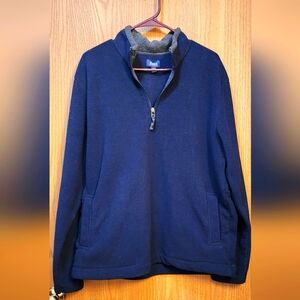 Bass Blue 1/4 Zip Sweater with Standing Collar